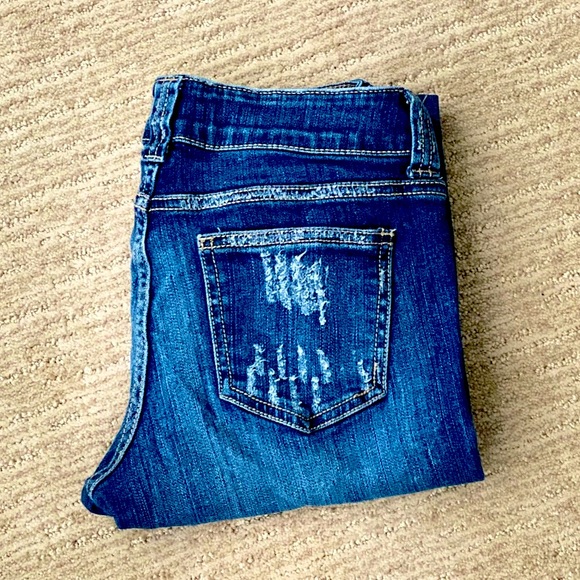 Distressed Dark Wash Denim - Picture 5 of 6